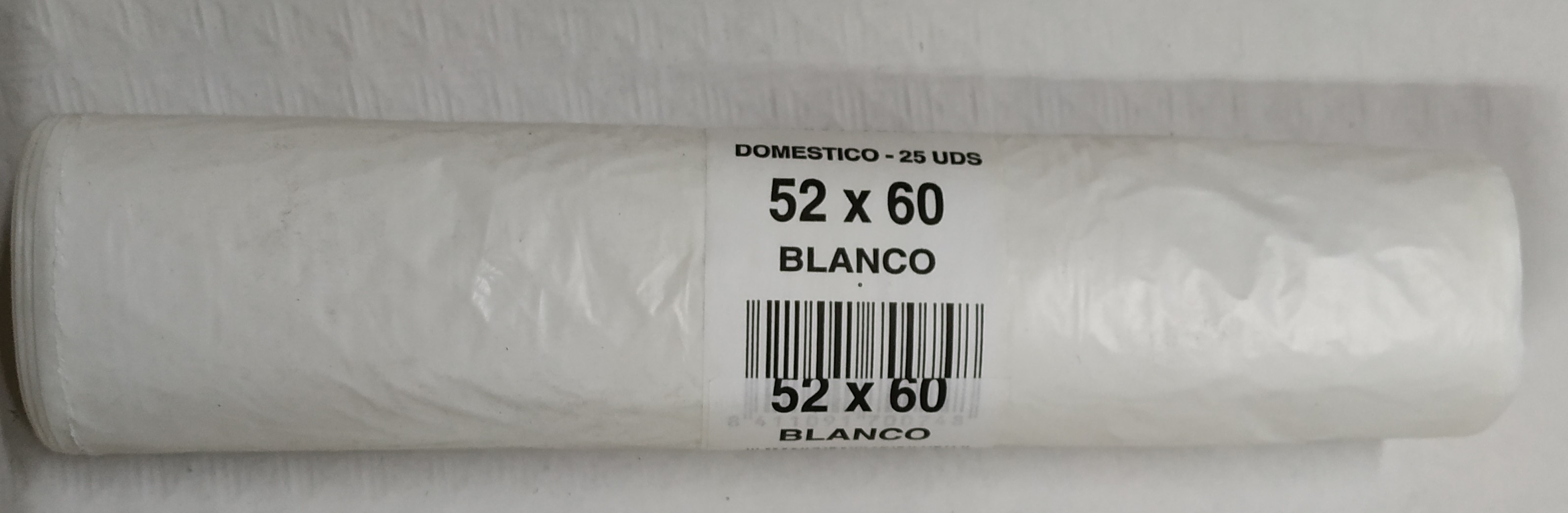 BOLSA BASURA 52x60 BLANCA 25 s. G/80