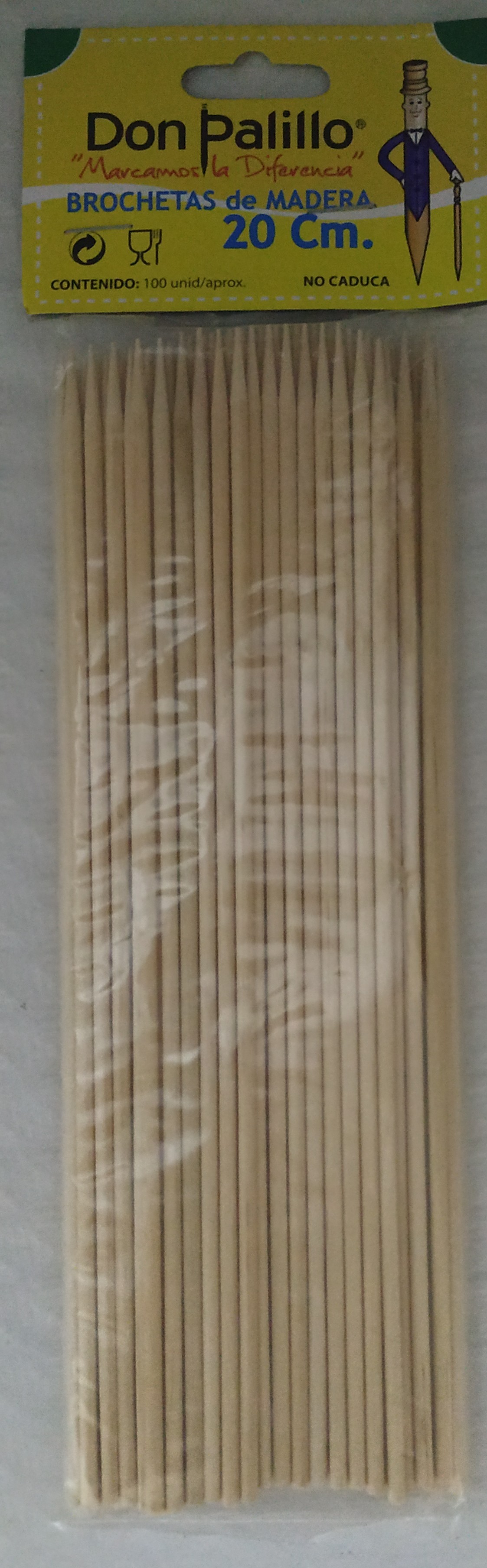 BROCHETA MADERA 20 cm. B/100 u.