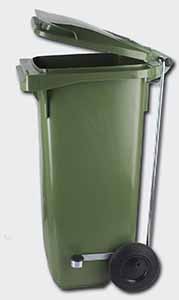CONTENEDOR VERDE 120L C/RUEDAS Y PEDAL