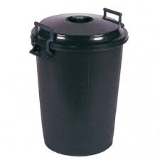 CUBO BASURA CON TAPA NEGRO 100 L.