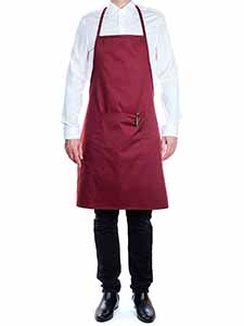 DELANTAL PETO C/BOLSILLO BURDEOS 75X90 ALGODO