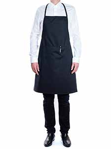 DELANTAL PETO C/BOLSILLO NEGRO 75X90 ALGODON