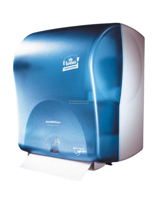 DISPENSADOR TOALLA CONT. LOTUS AZUL AUT.