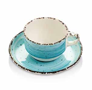 EO AZUL TURQ . DESAYUNO TAZA 230CC CJ12u