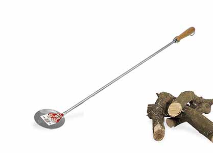 ESPUMADERA MANGO MADERA 12x80 cm INOX