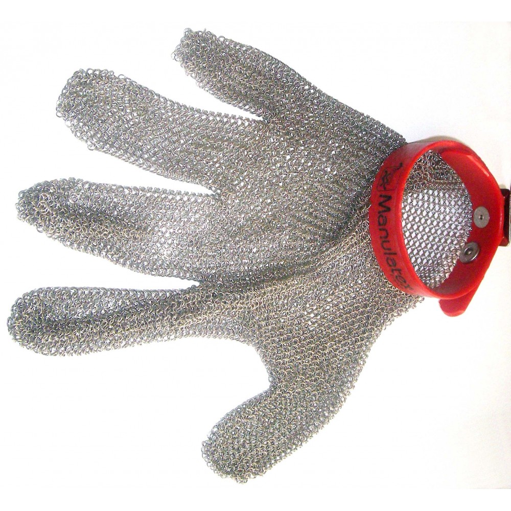 GUANTE CARNICERO INOX MED (BANDA ROJA)