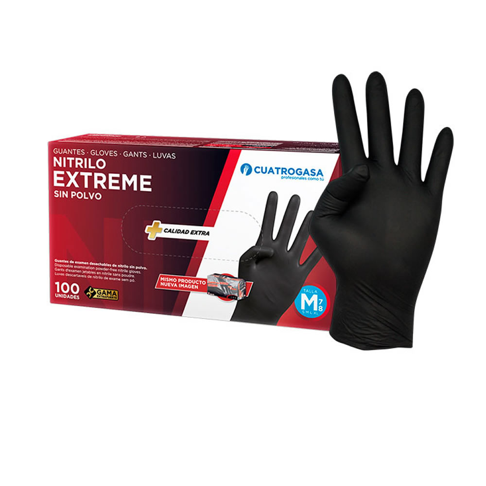 GUANTE NITRILO 6g. EXTREME NEGRO T/M C/100 u.