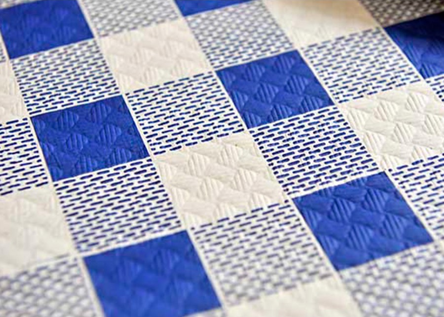 MANTEL 100X100 CUADRO AZUL 40g CJ4x100