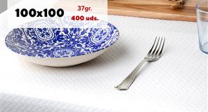 MANTEL 100x100 PAP. BLANCO 37 Gr. C/400 u.