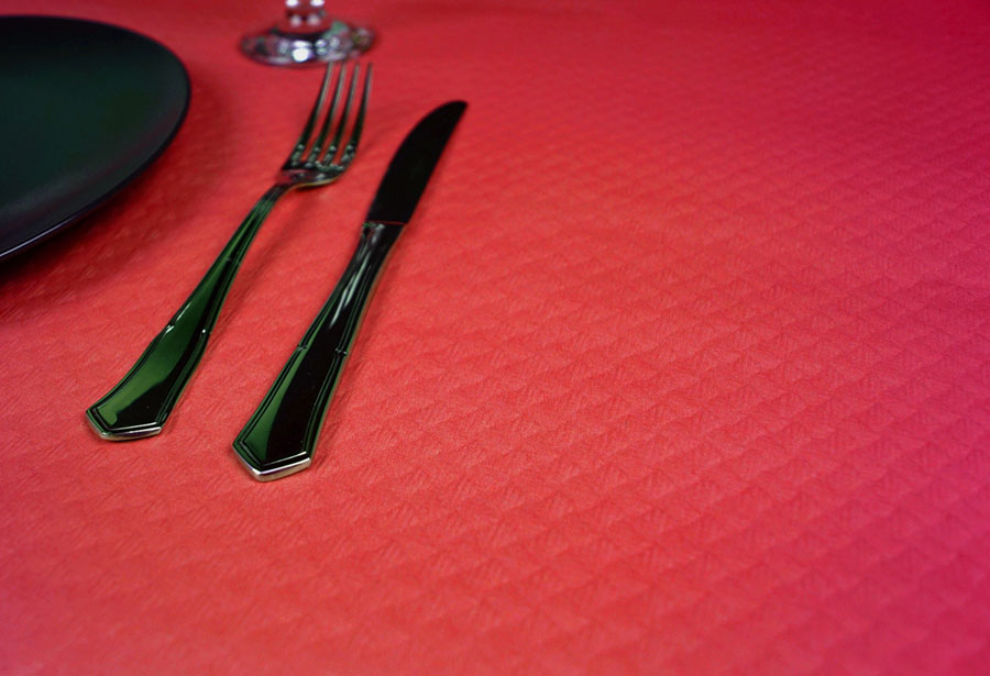 MANTEL 100x100 PAPEL FONDO ROJO