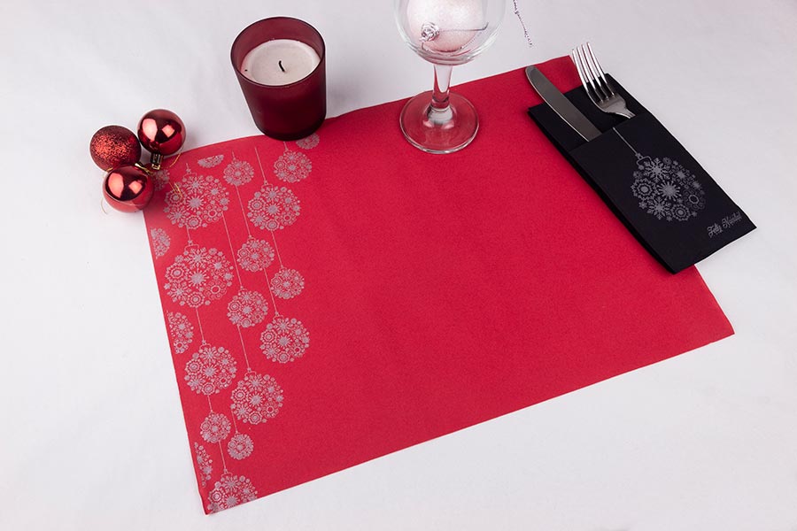 MANTEL IND. AIR SOFT ROJO 30X40 B. PLATA  C/150 U.