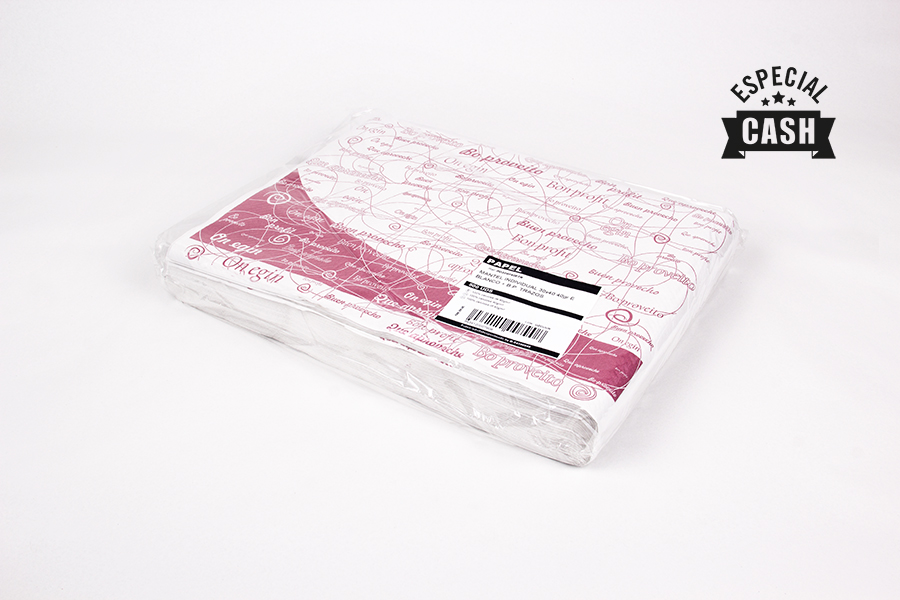 MANTEL INDIV. 30X40 BLANCO TRAZOS  C/1000 u.