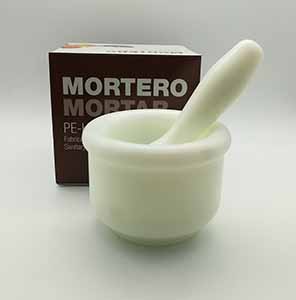 MORTERO POLIET 12CM C/MANGO BCO