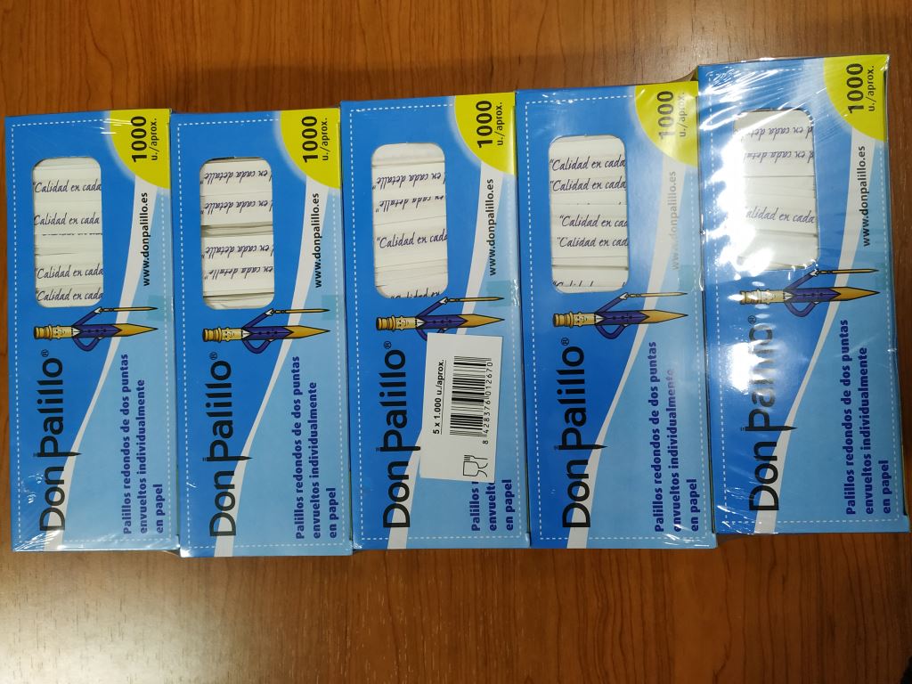 PALILLO REDONDO FUNDA PAPEL C/1000 u.