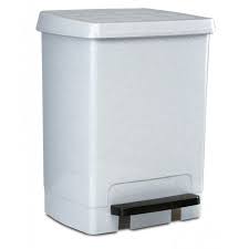 PAPELERA C/PEDAL 26 L. PLAST. BCO