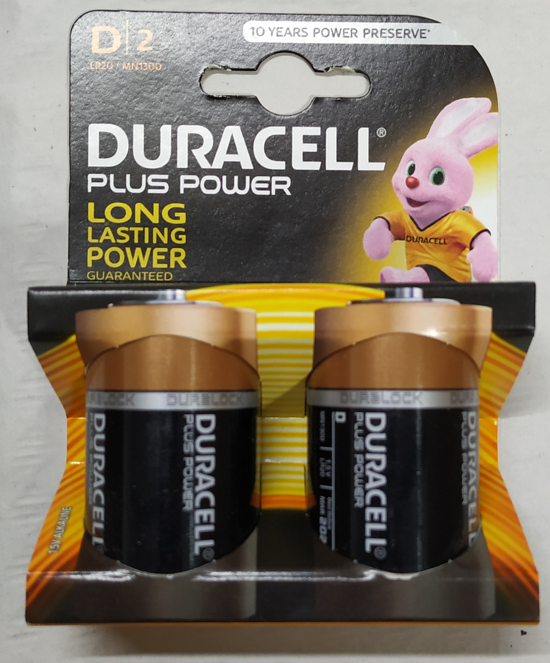 PILA DURACEL PLUS LR20 ALKALINA P/2 u.