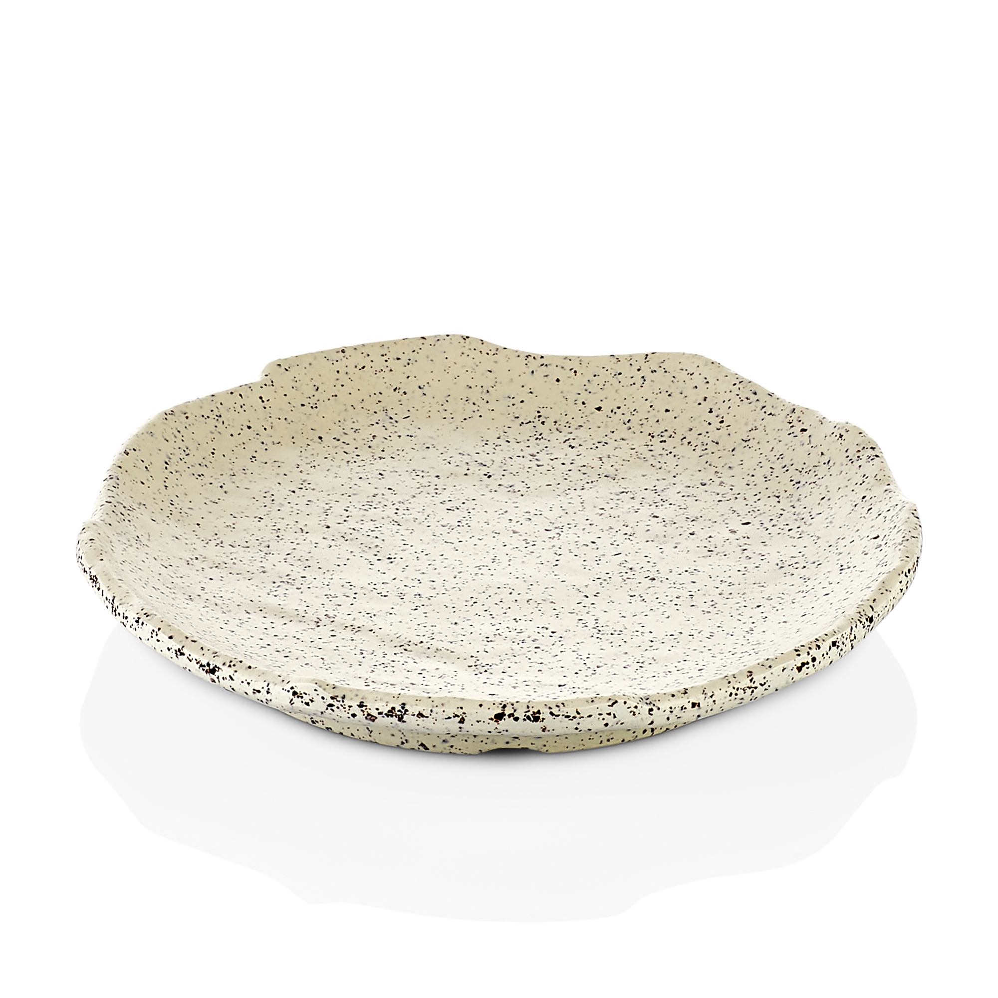 PLATO LLANO 16CM MELAMINA 43016 GRANITO BCO