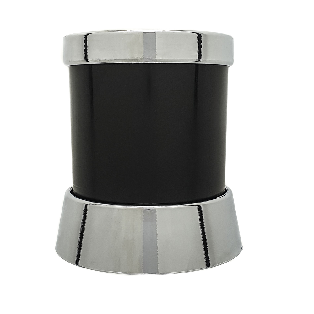 PORTACUBIERTOS NEGRO/CROMADO 8CM H10,5