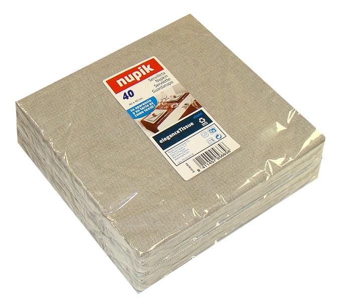 SERVILLETA 40X40 ELEGANCE TISSUE ANTRACITA CJ8X40