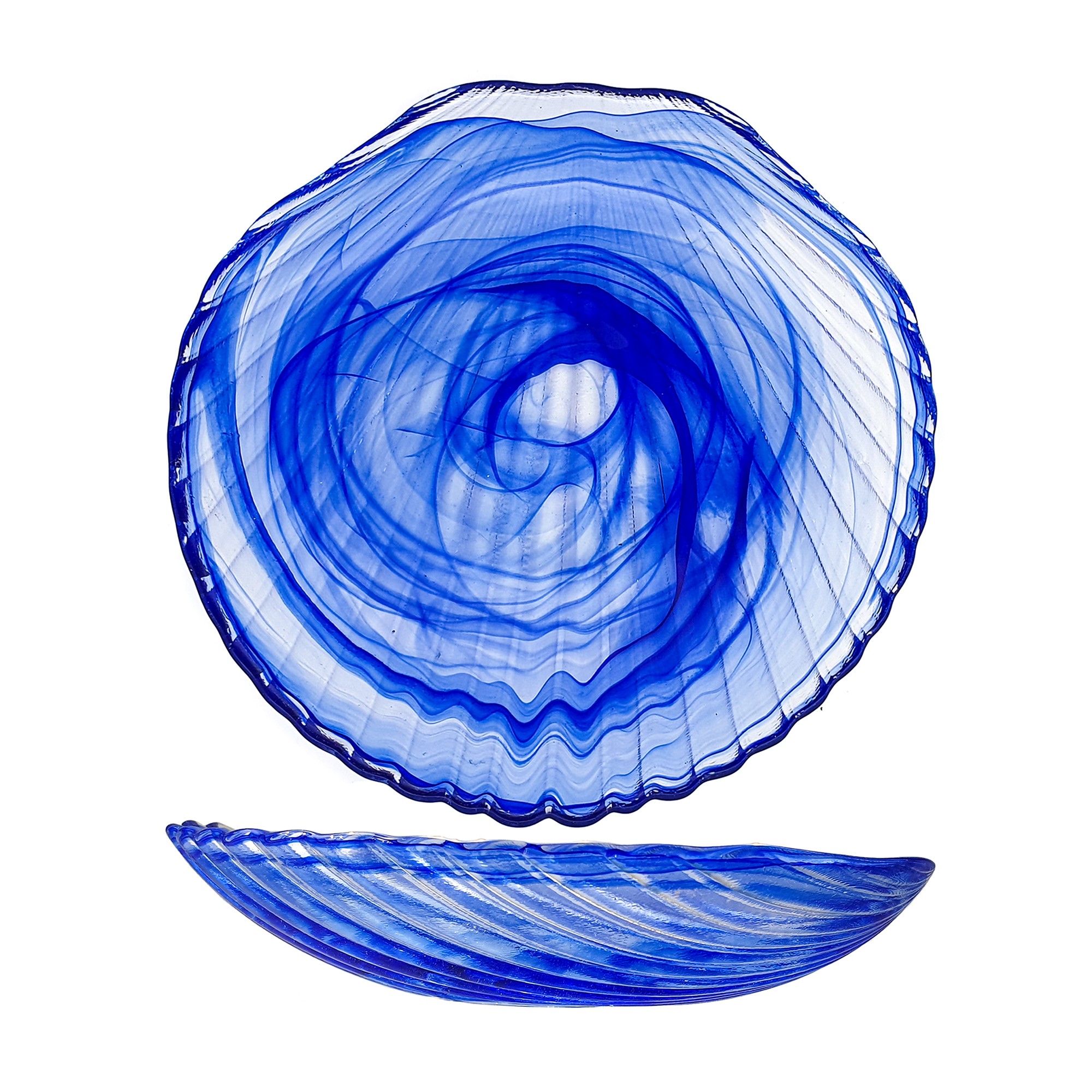 TESTA PLATO CONCHA 16CM ALABASTRO AZUL CJ10u