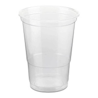 VASO PLASTICO 1 L. TTE. PAQ 25 u.
