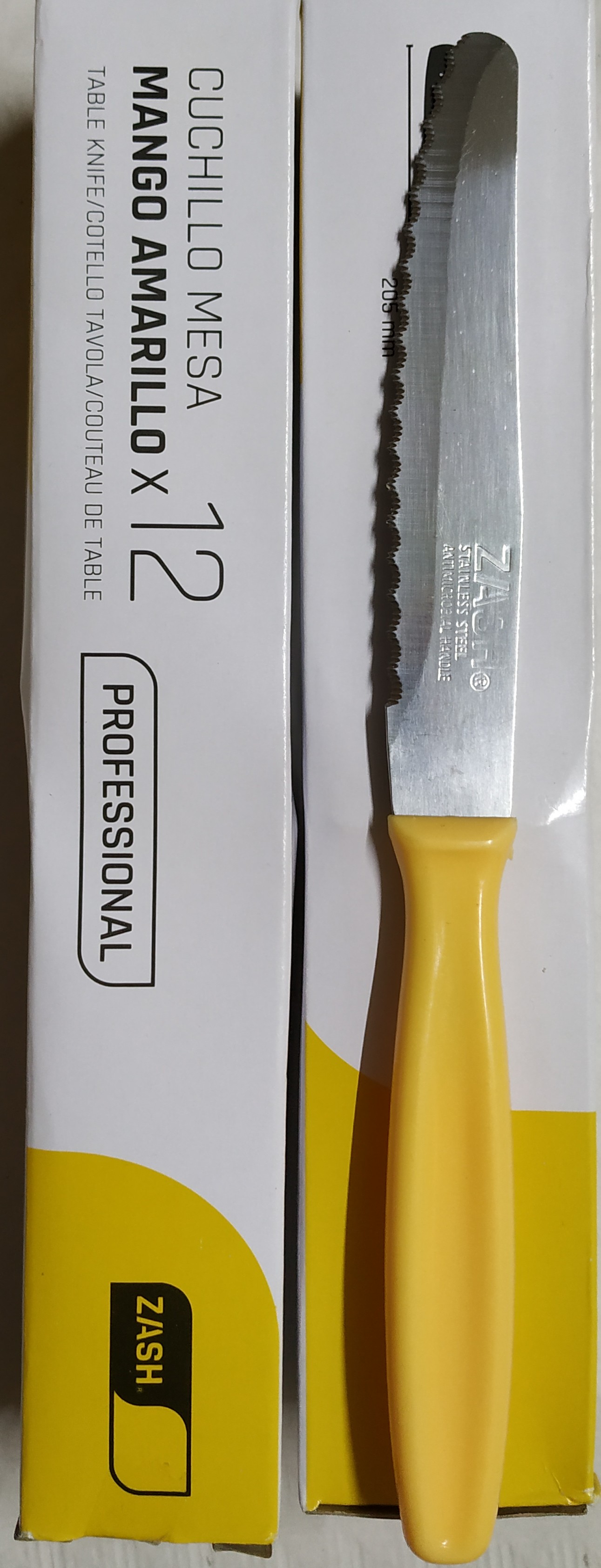 ZASH CUCHILLO C/S M. AMARILLO 10,5 cm.