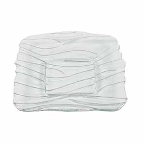 ZZ DOMUS LLANO PLATO CUADRADO 21CM VIDRIO CJ6u